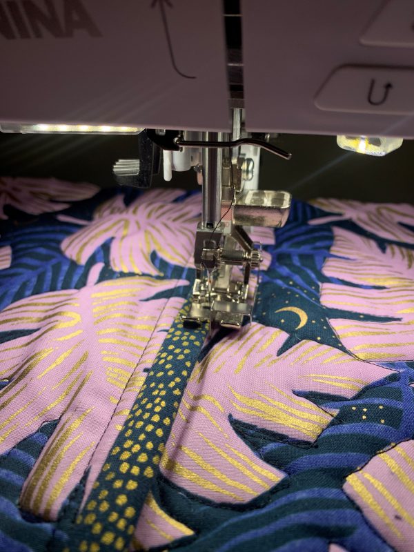 Edgestitching Bias Binding Seams on a Quilted Jacket