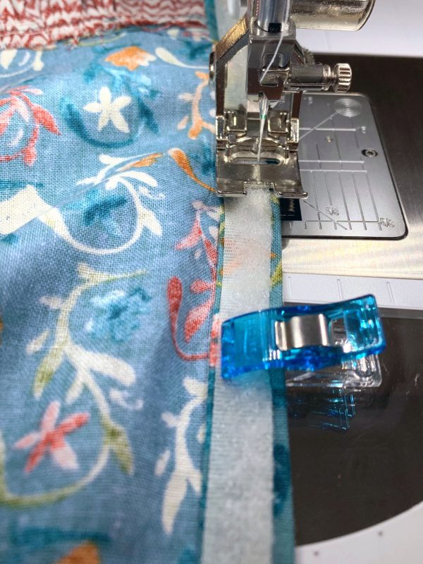 Stitch hook and loop tape in place