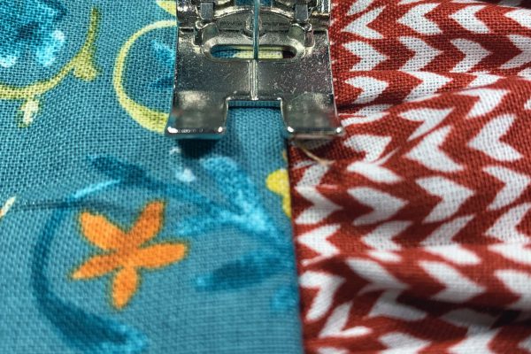 Topstitch on the right side of the dress