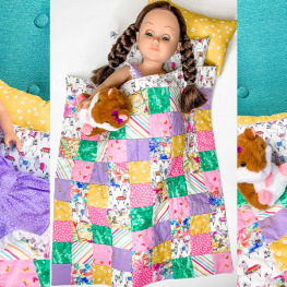 18inch Doll Patchwork Quilt Pillow and Nightgown BERNINA WeAllSew Blog Feature 1100x600