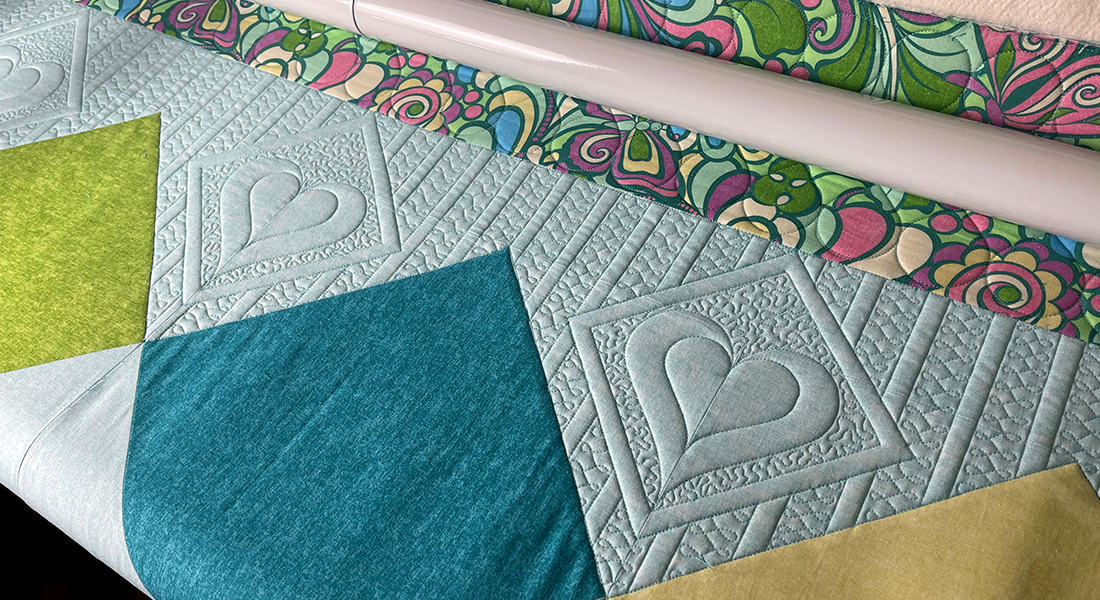 Diamonds 2 Quilt Along Part 3 Quilting Row Two BERNINA WeAllSew Blog Feature 1100x600
