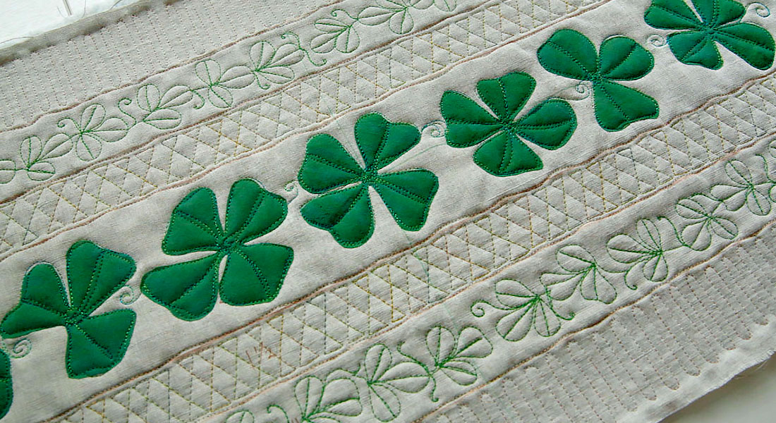 Shamrock Table Runner QAL Part 3 BERNINA WeAllSew Blog Feature 1100x600