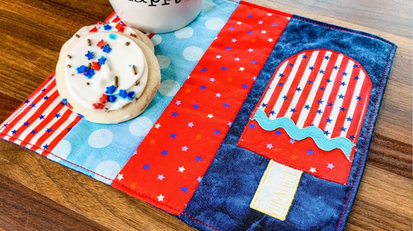 Sew a Patriotic Mug Rug on We All Sew blog