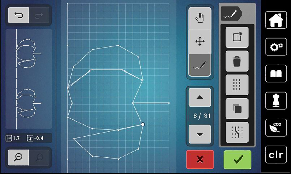 Serging_an_Apron_Part 2_19_Draw_three_stitches_to_top_BERNINA_WeAllSew_Blog_1000x600px