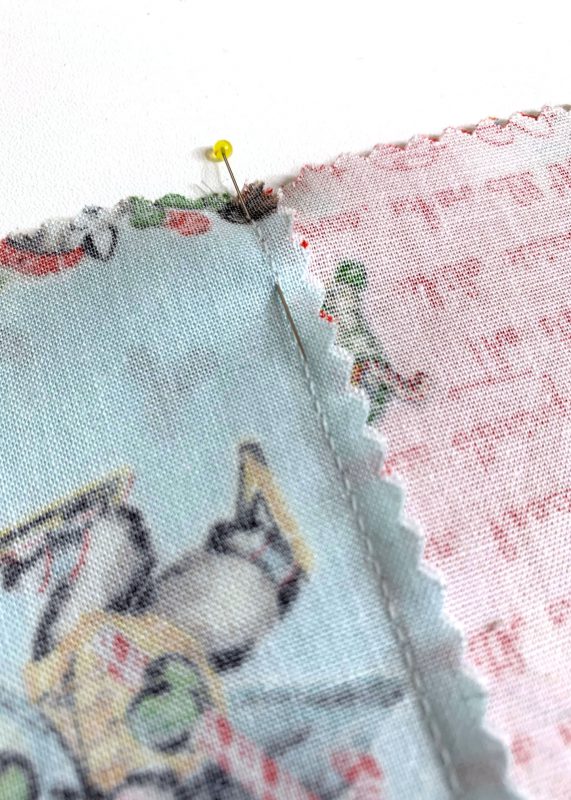 Pin intersecting seams together