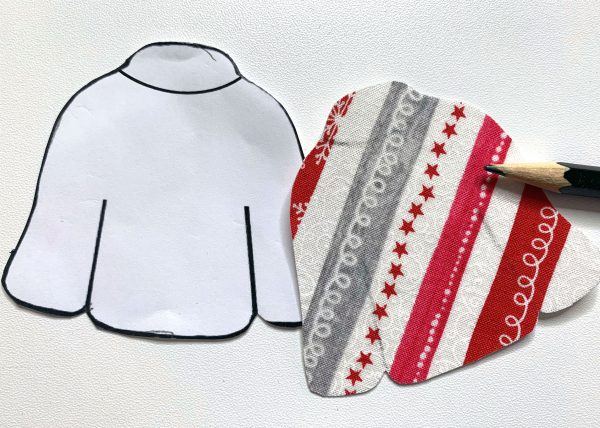 pencil in lines on sweater