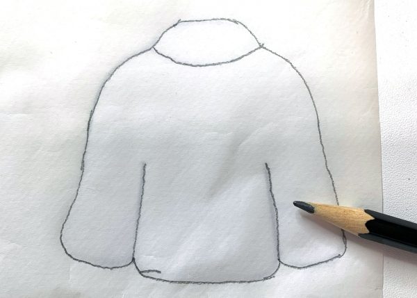 trace sweater on fusible web