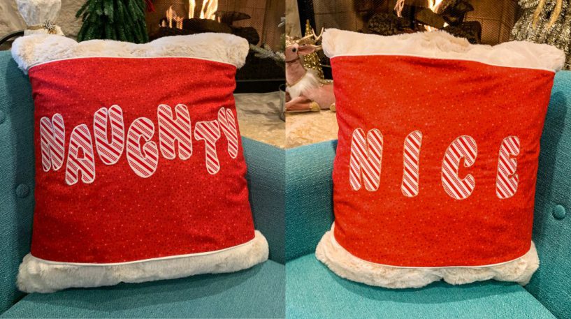 Naughty or Nice Reversible Christmas Pillow Wrap