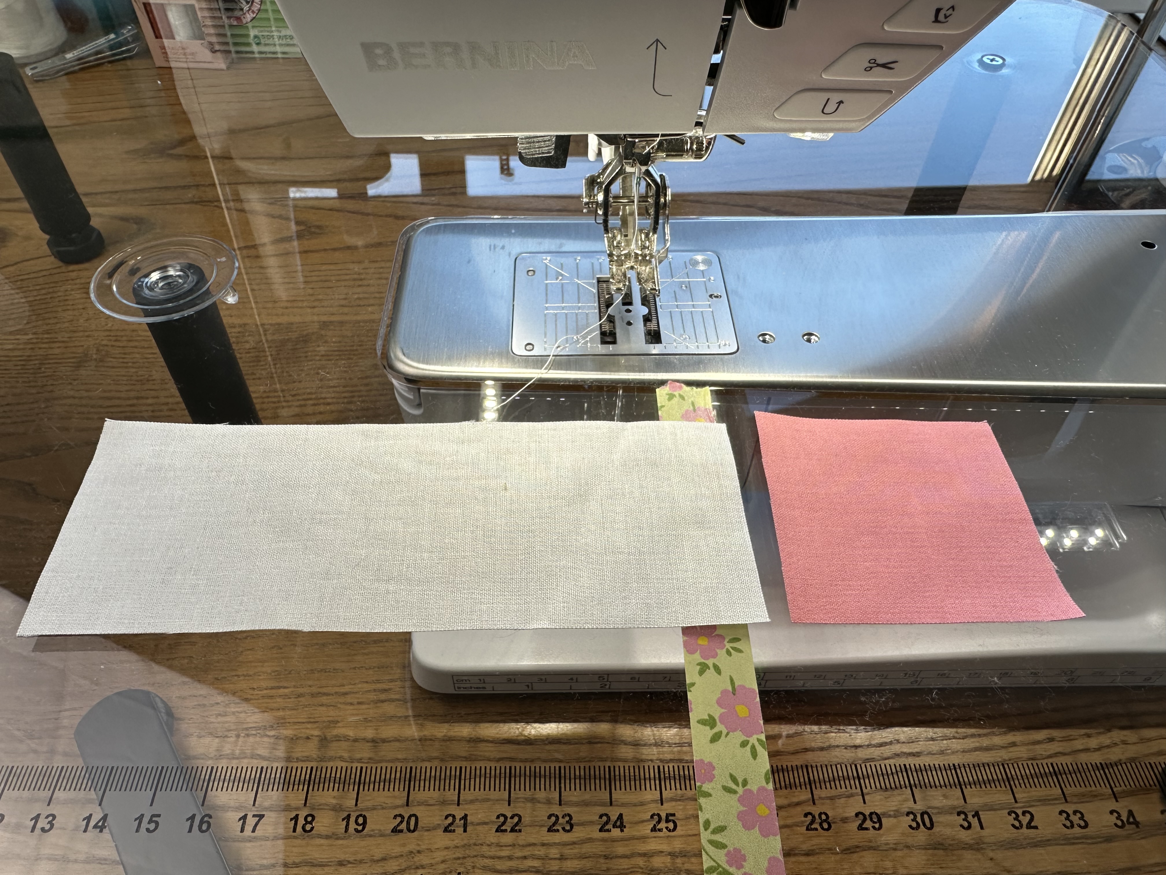 Making the top/bottom row of Block B for the Nona Quilt Along BERNINA WeAllSew blog