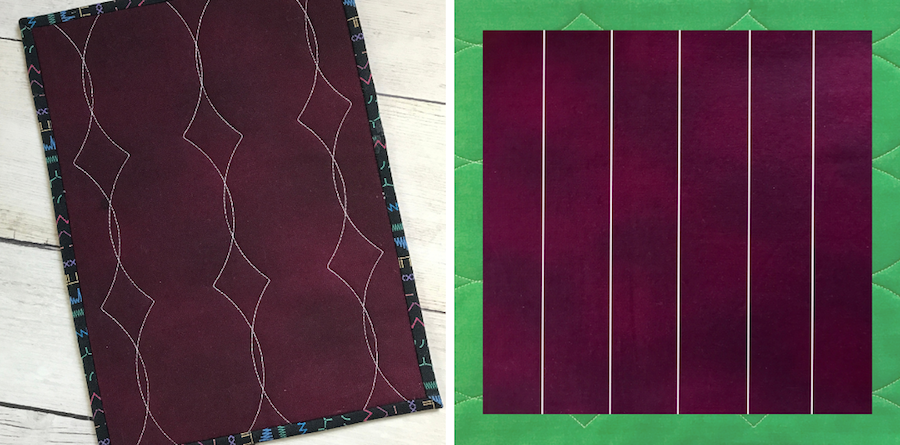 Overlapping curves for diamond designs and fabric marks for stitching designs