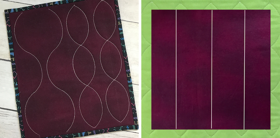 Stitched seeds with a curve ruler and fabric marks