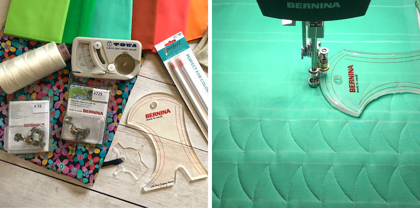 Ruler quilting supplies and a BERNINA Q 20