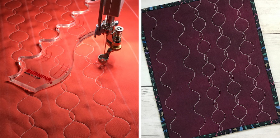Squiggle ruler designs stitched with a BERNINA Q 20