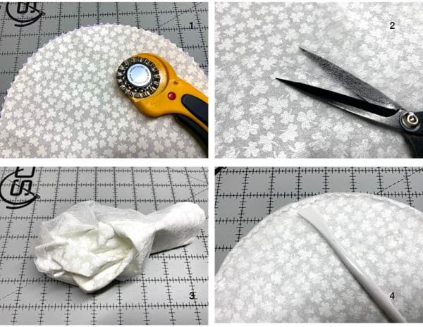 Using the pinking rotary blade, the seam is prepared to be turned and edges prepared for pressing.