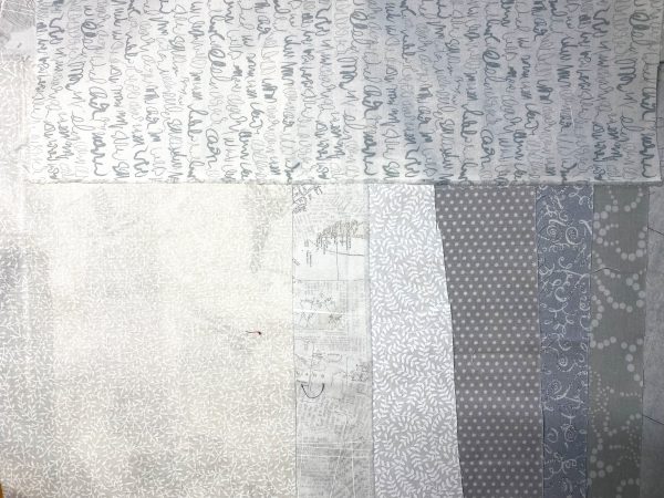 White and gray color way selected for low volume background. 