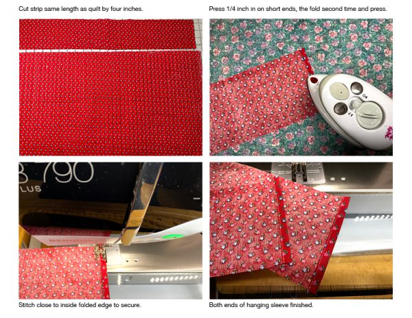 Quickly cut, press and stitch a hanging sleeve for an art quilt