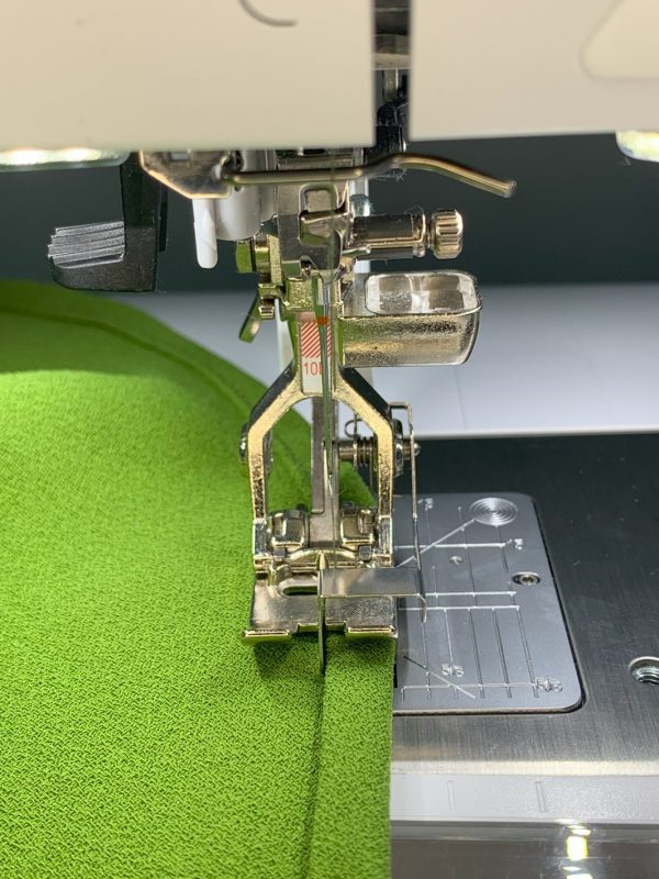 Stitching the final hem using the Edgestitch Foot #10D