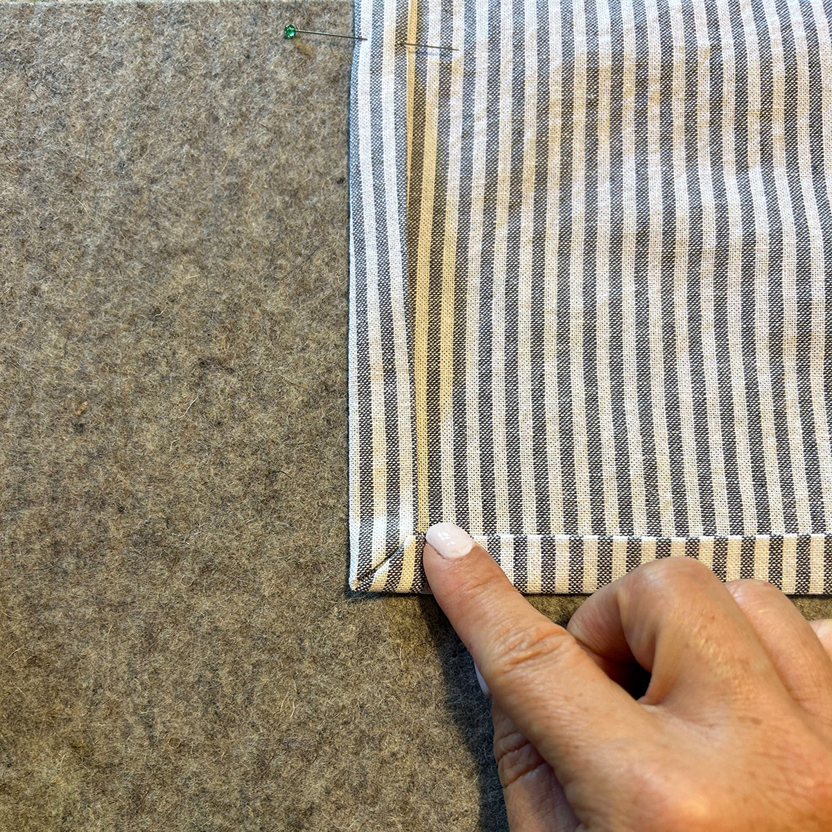 Modern_Farmhouse_Kitchen_Towels_10_refold_to_miter_corner_BERNINA_WeAllSew_Blog_1200x1200px