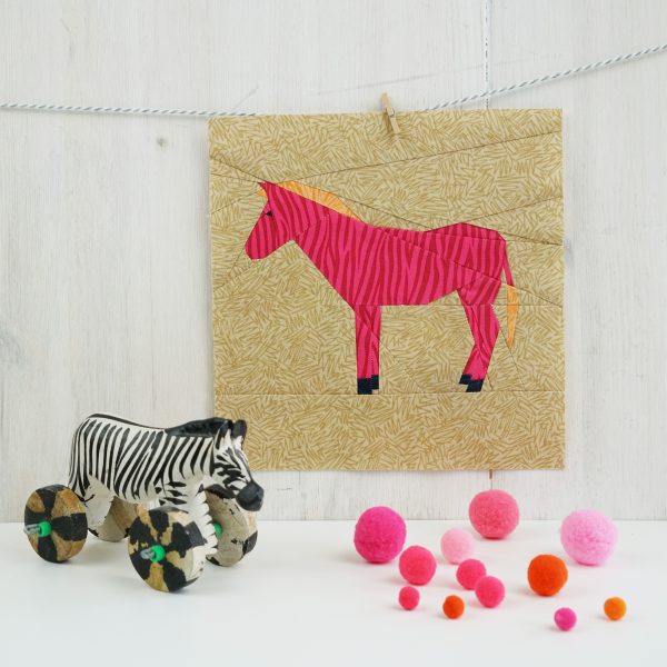 Zoe the zebra quilt block pattern 