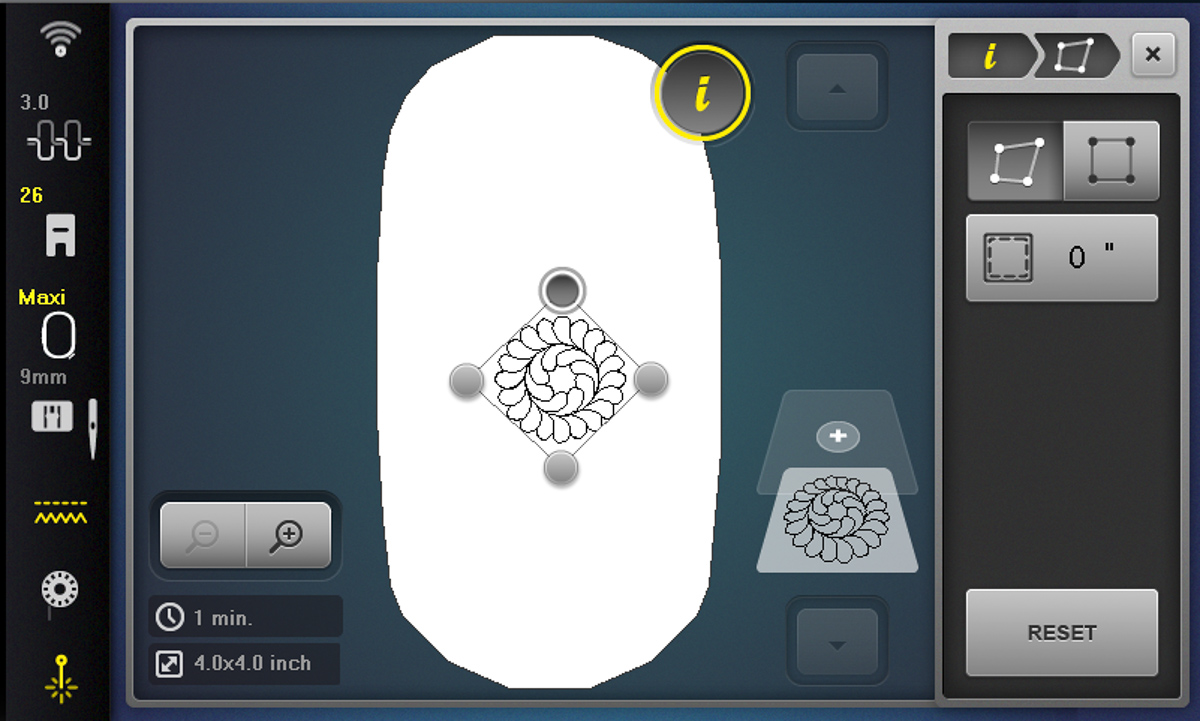 Display screen showing margin setup on the B 790 PRO.