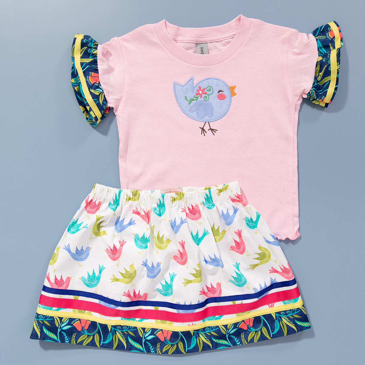 Easy_Ribbon_Embellishment_01_Skirt_Shirt_BERNINA_WeAllSewBlog_1200x1200px