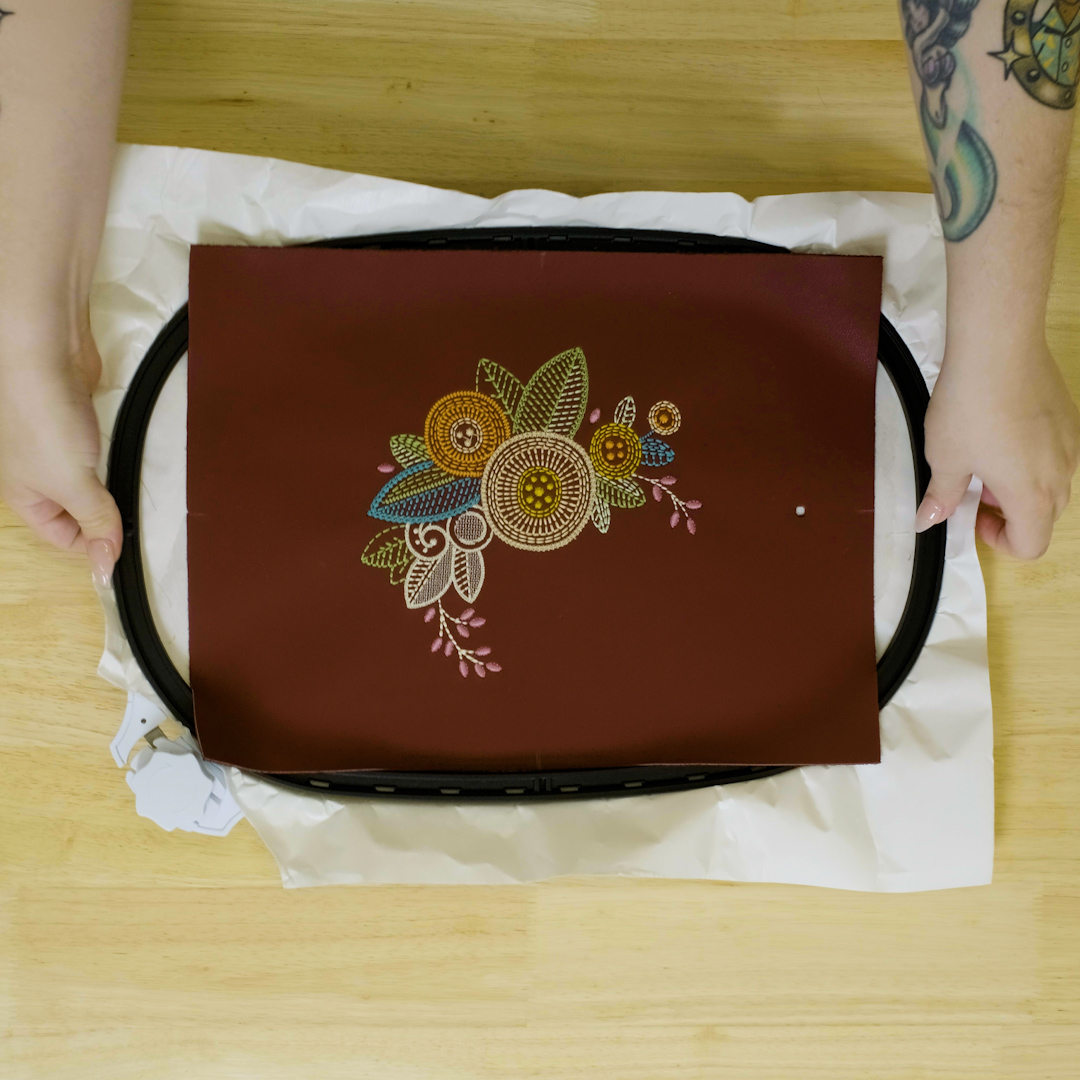 Embroidery_on_Leather_02_Hooping_BERNINA_WeAllSew_Blog_1080x1080px