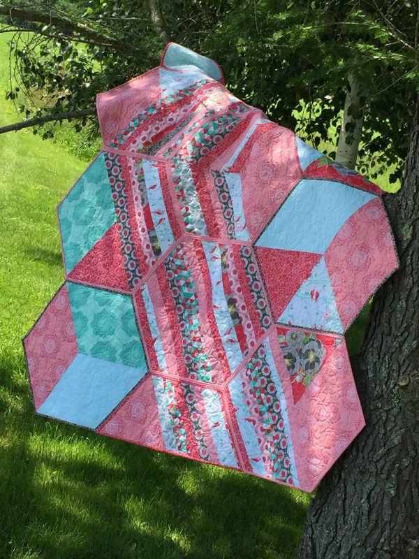Potholder Quilts- Hexagon Quilt reverse side