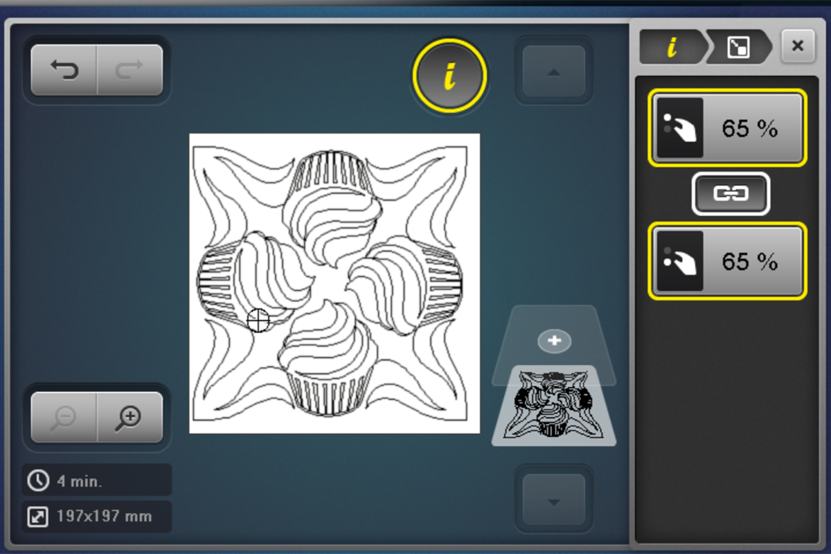 display screen of the morphing function on the B 790 PRO