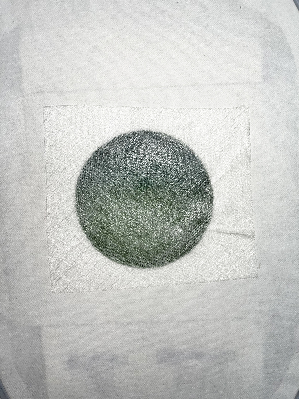 Removed center circle on OESD AquaMesh Plus stabilizer