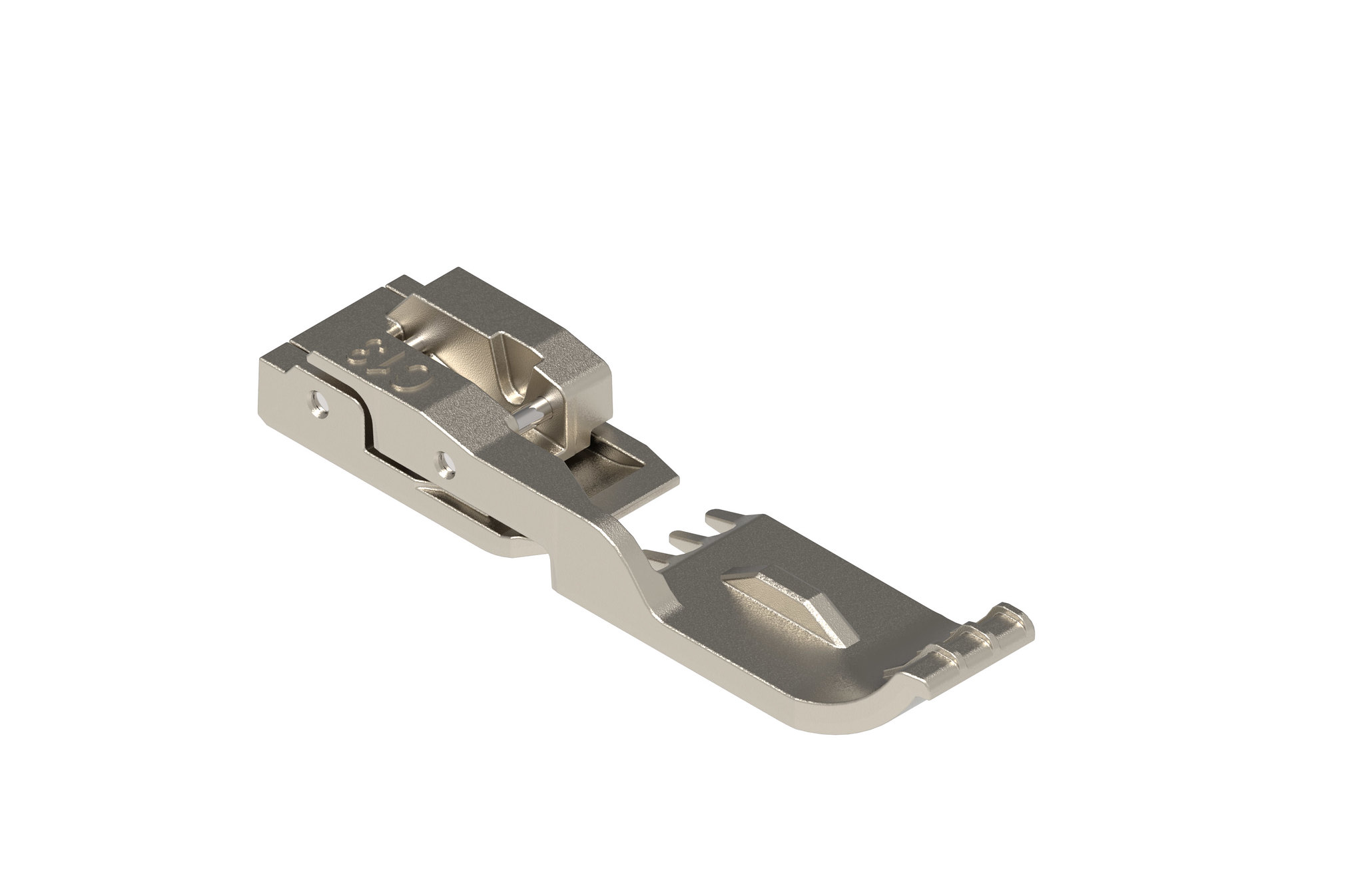silver presser foot on white background