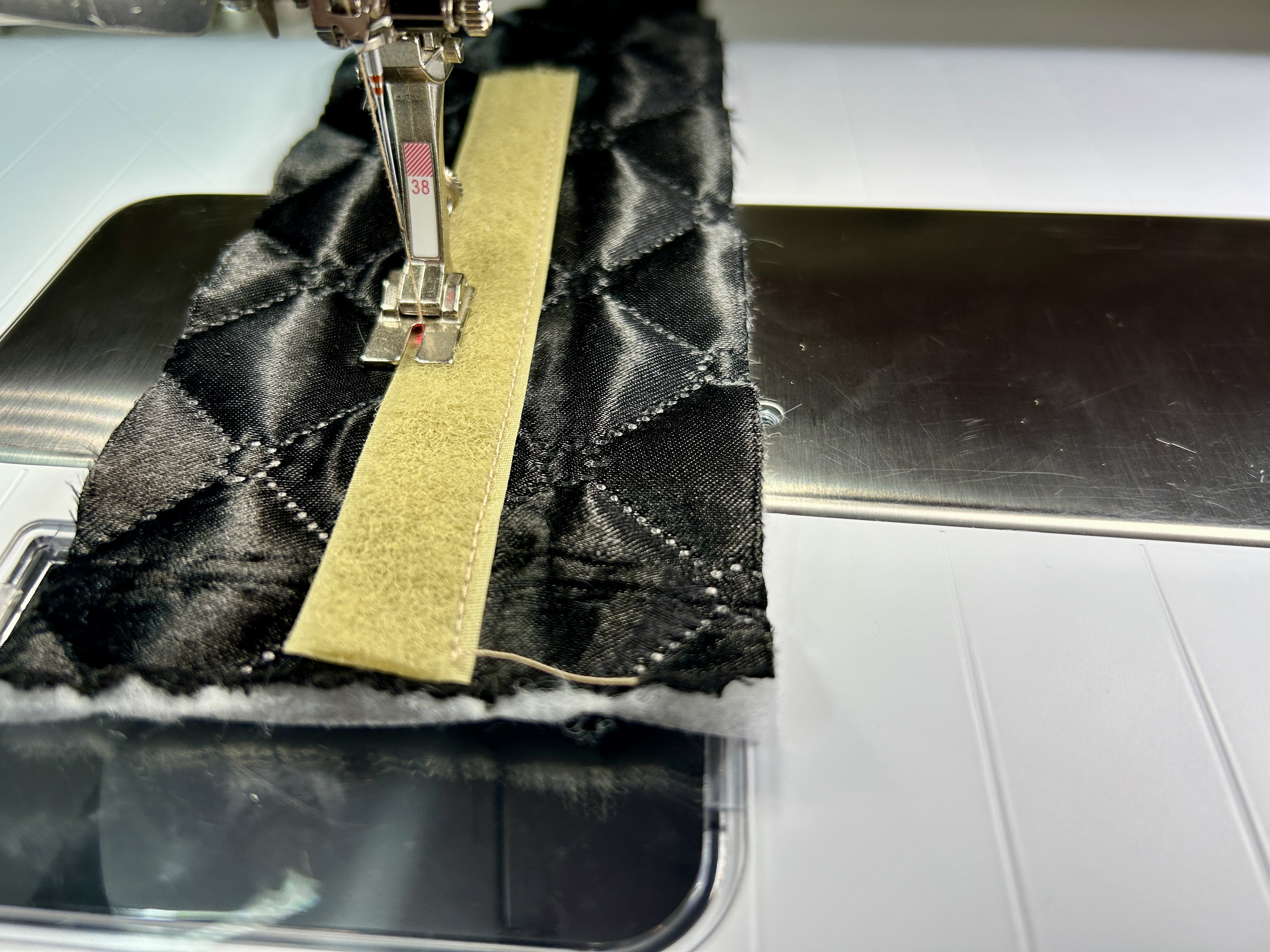 Sewing Velcro on quilted fabric