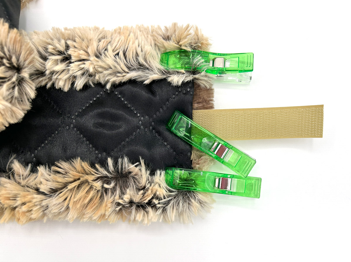 End of headband with Velcro secured