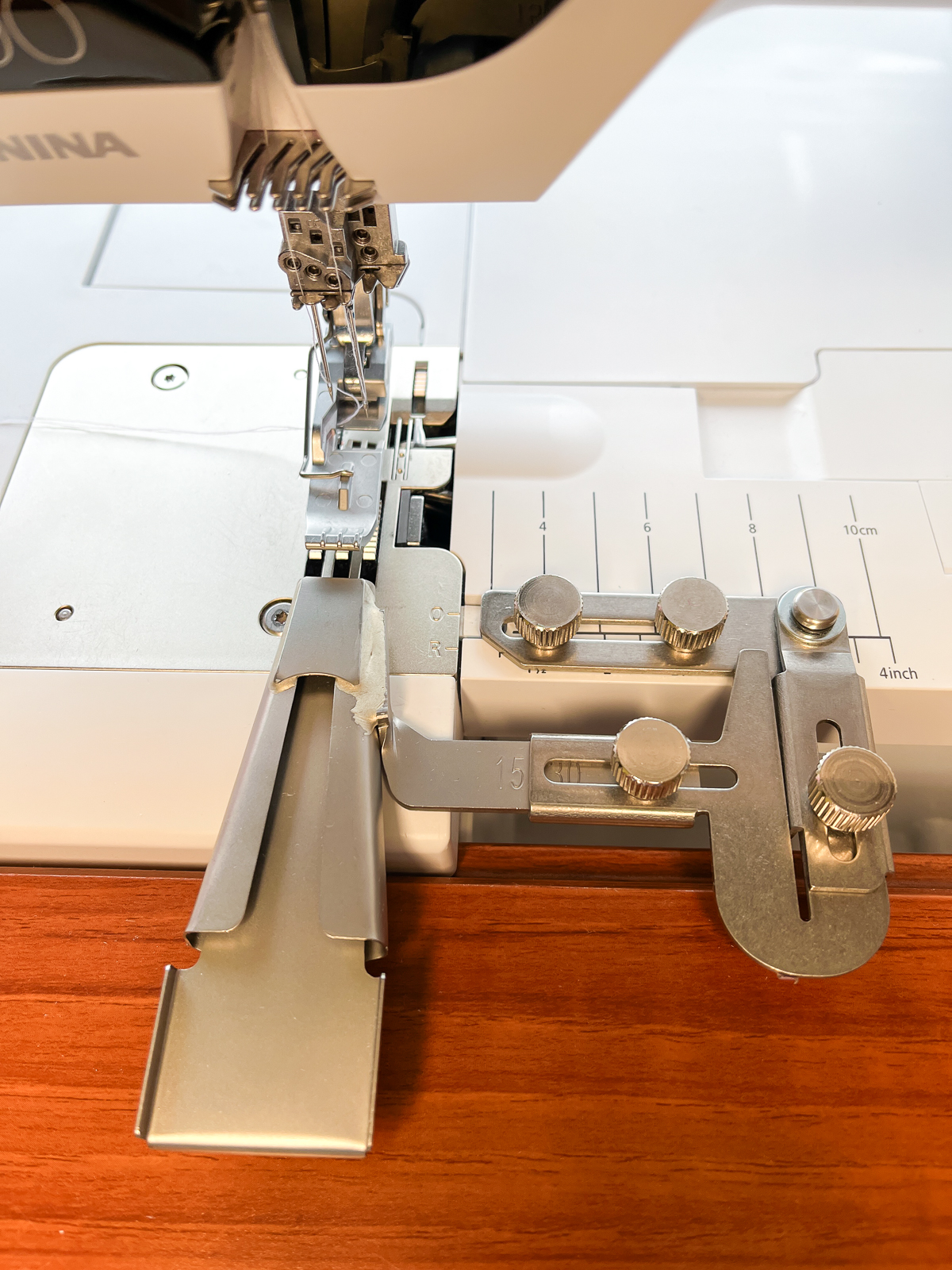 close-up view of the belt loop folder from BERNINA