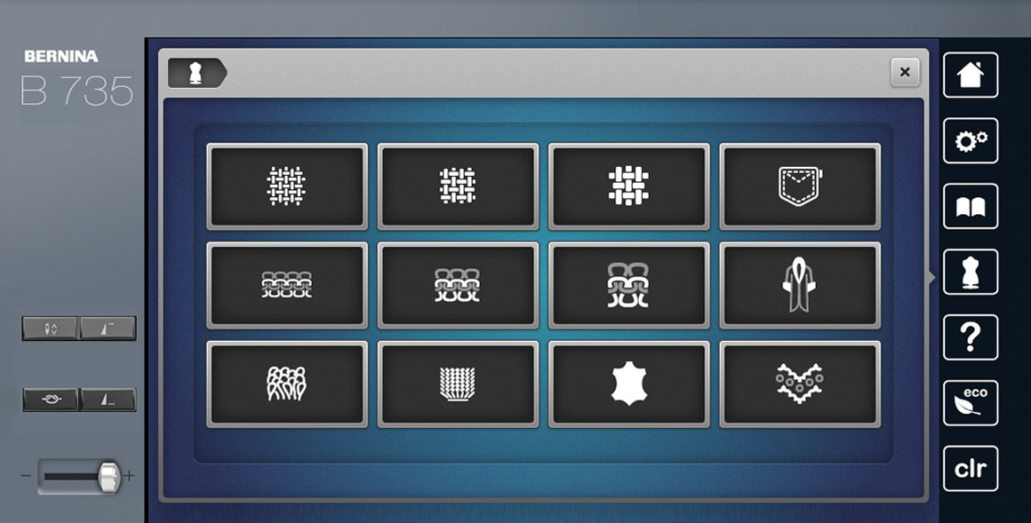 Get machine setting recommendations by using the B 735's Creative Consultant