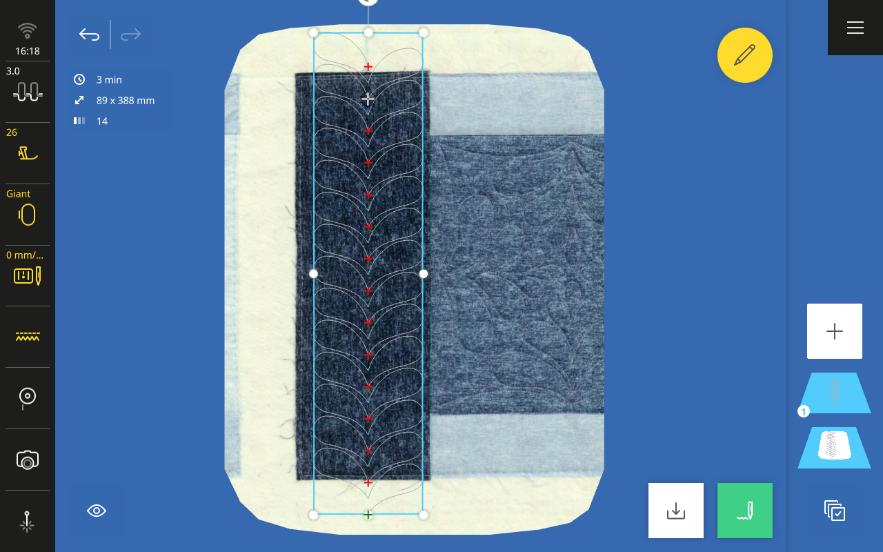 Using the scanner to precisely place a border design