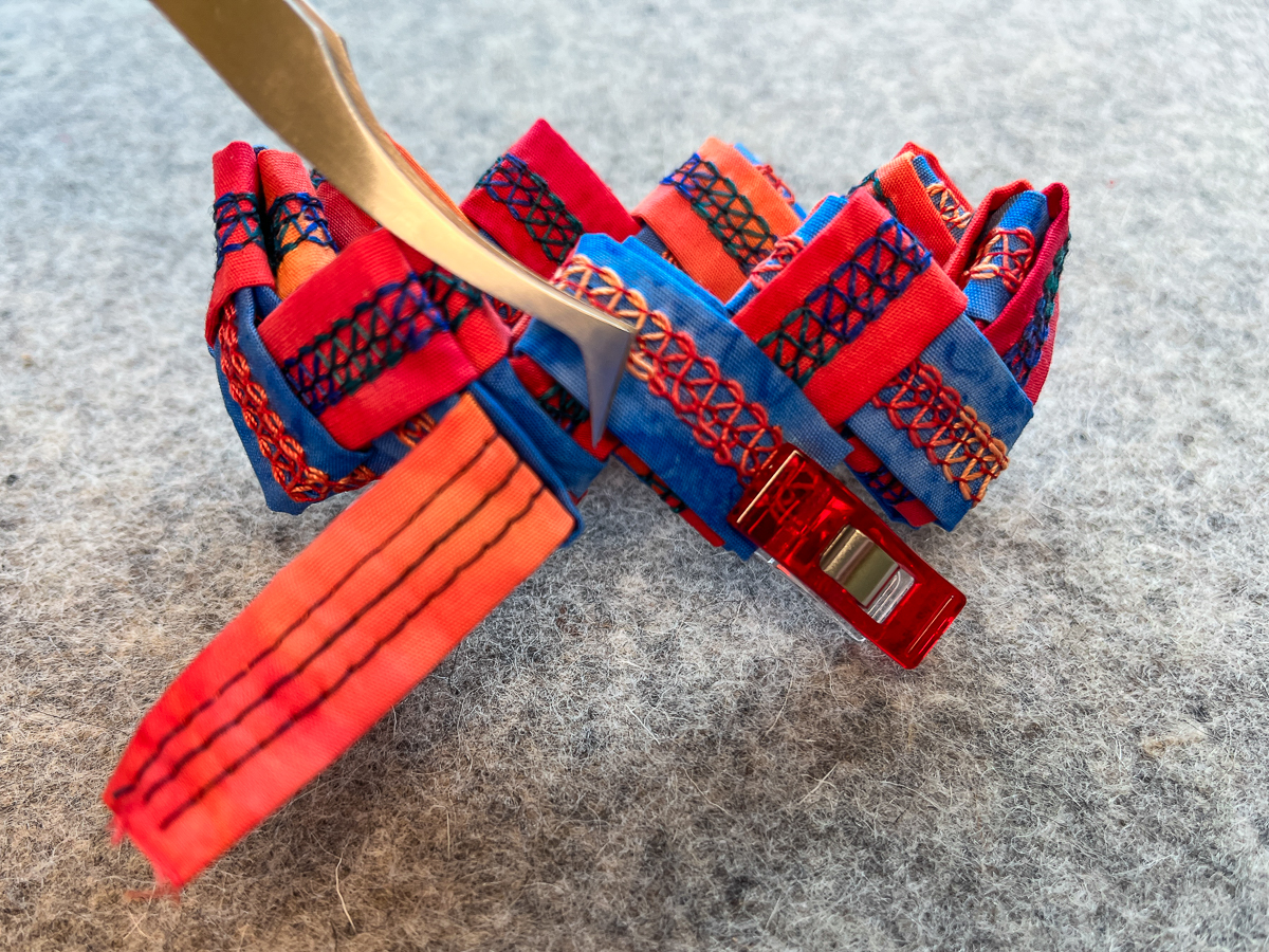 finishing the serger cuff bracelet