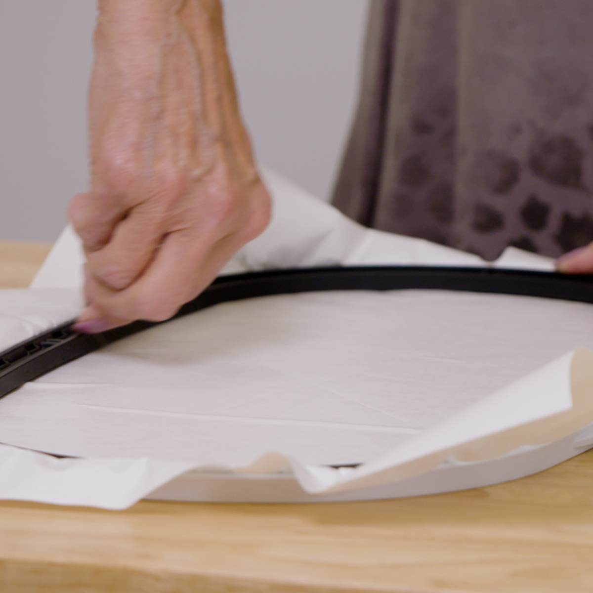 Stablizer sandwiched in a BERNINA embroidery hoop