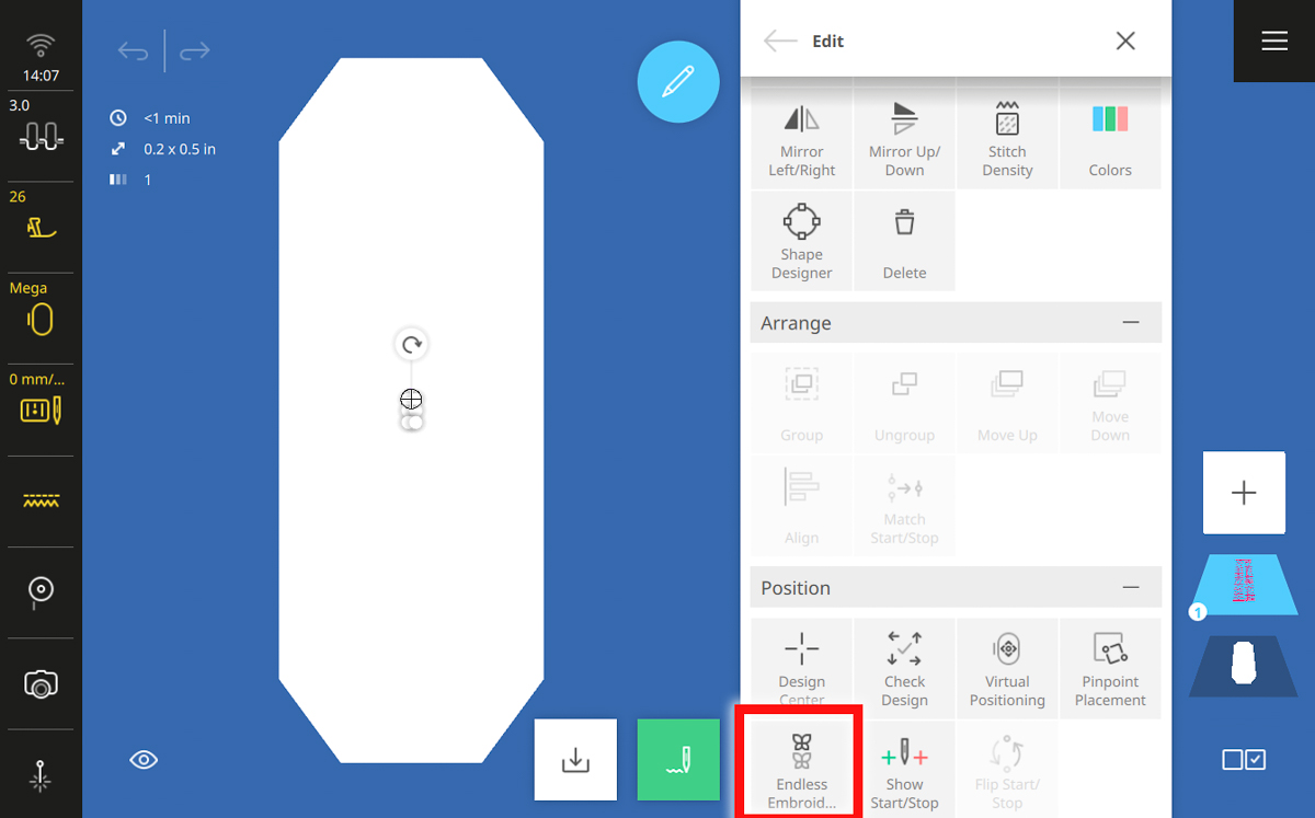 Display screen on the B 990