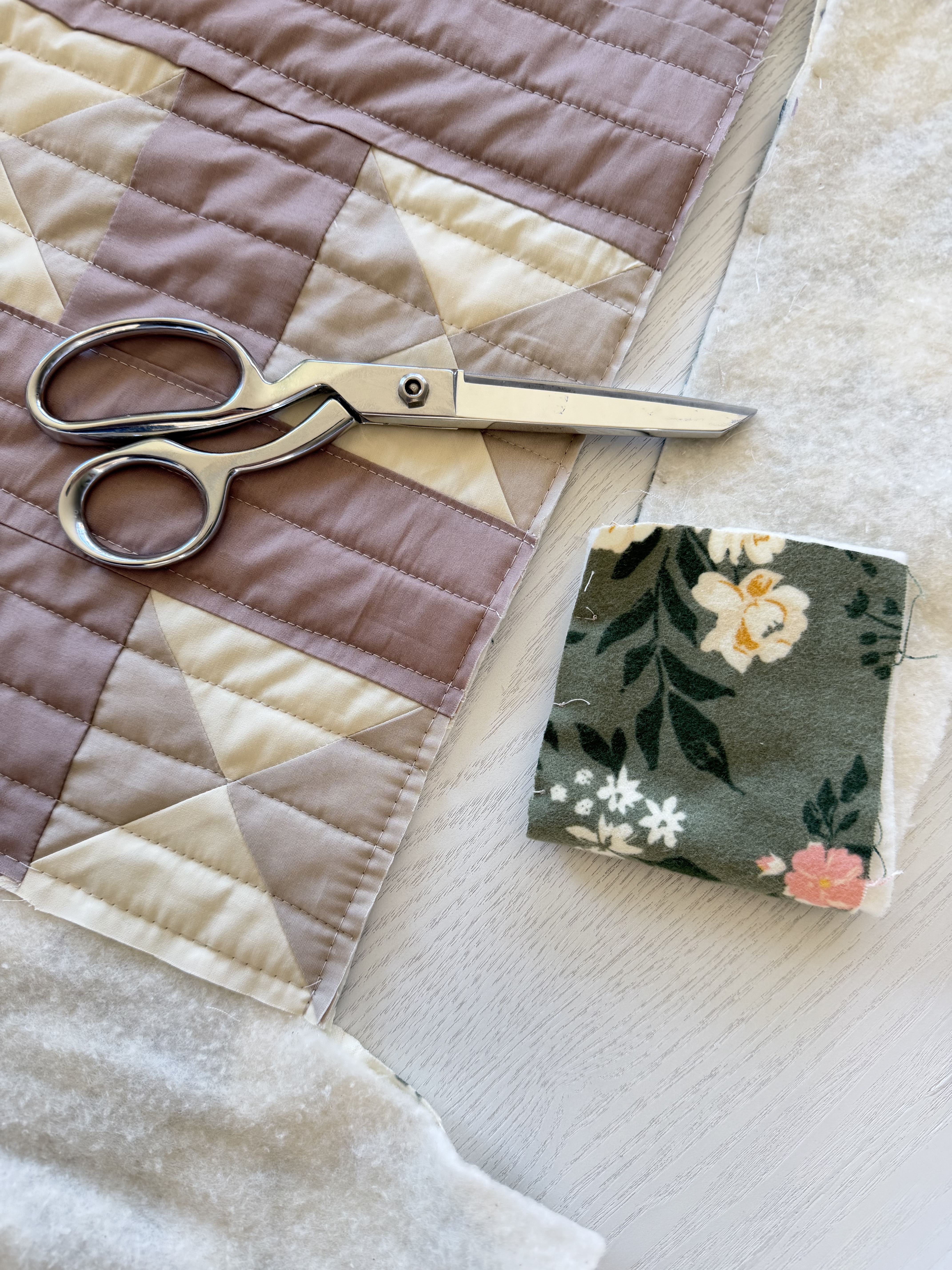 Mae Just Sew trimming Pathways Quilt