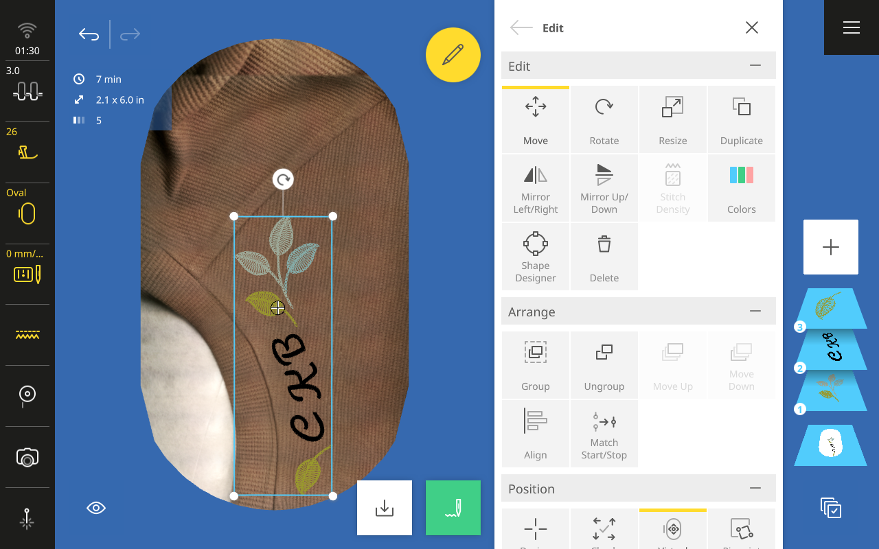 Designs placed on scanned sweatshirt or B990