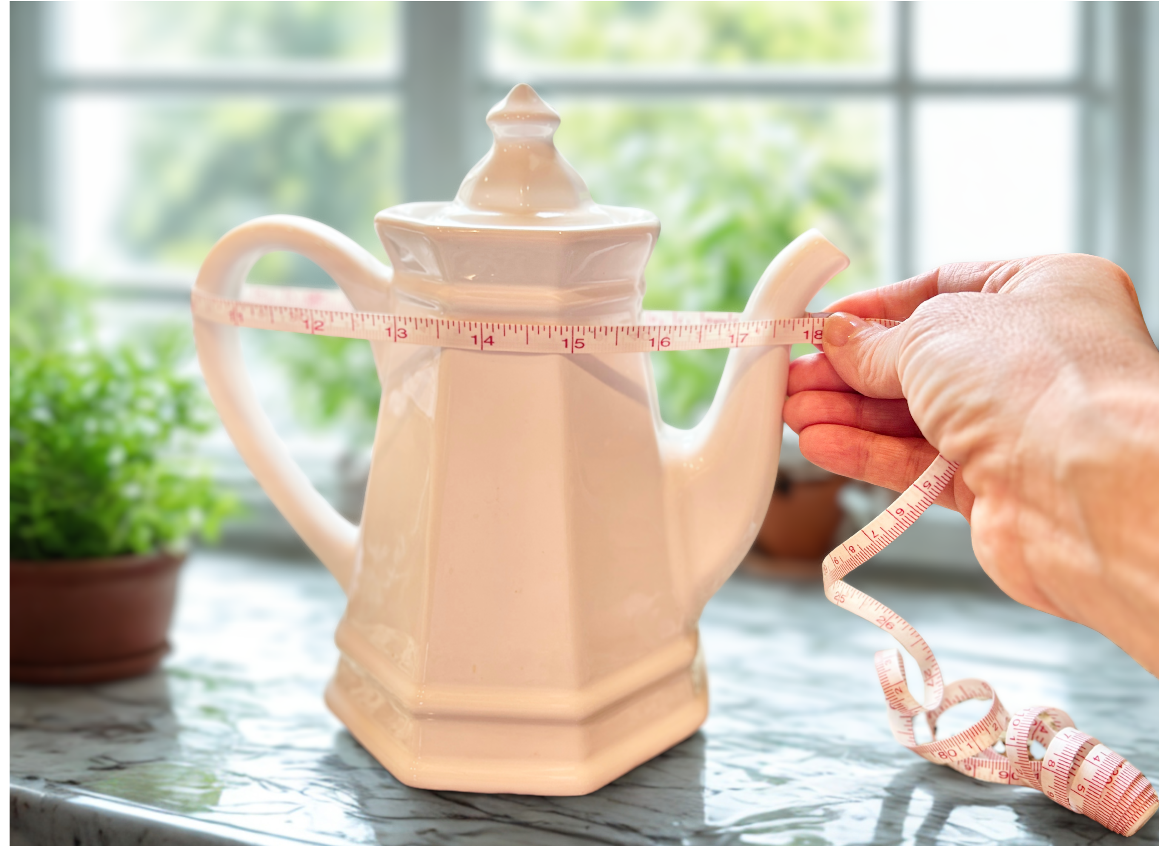 measuring teapot width