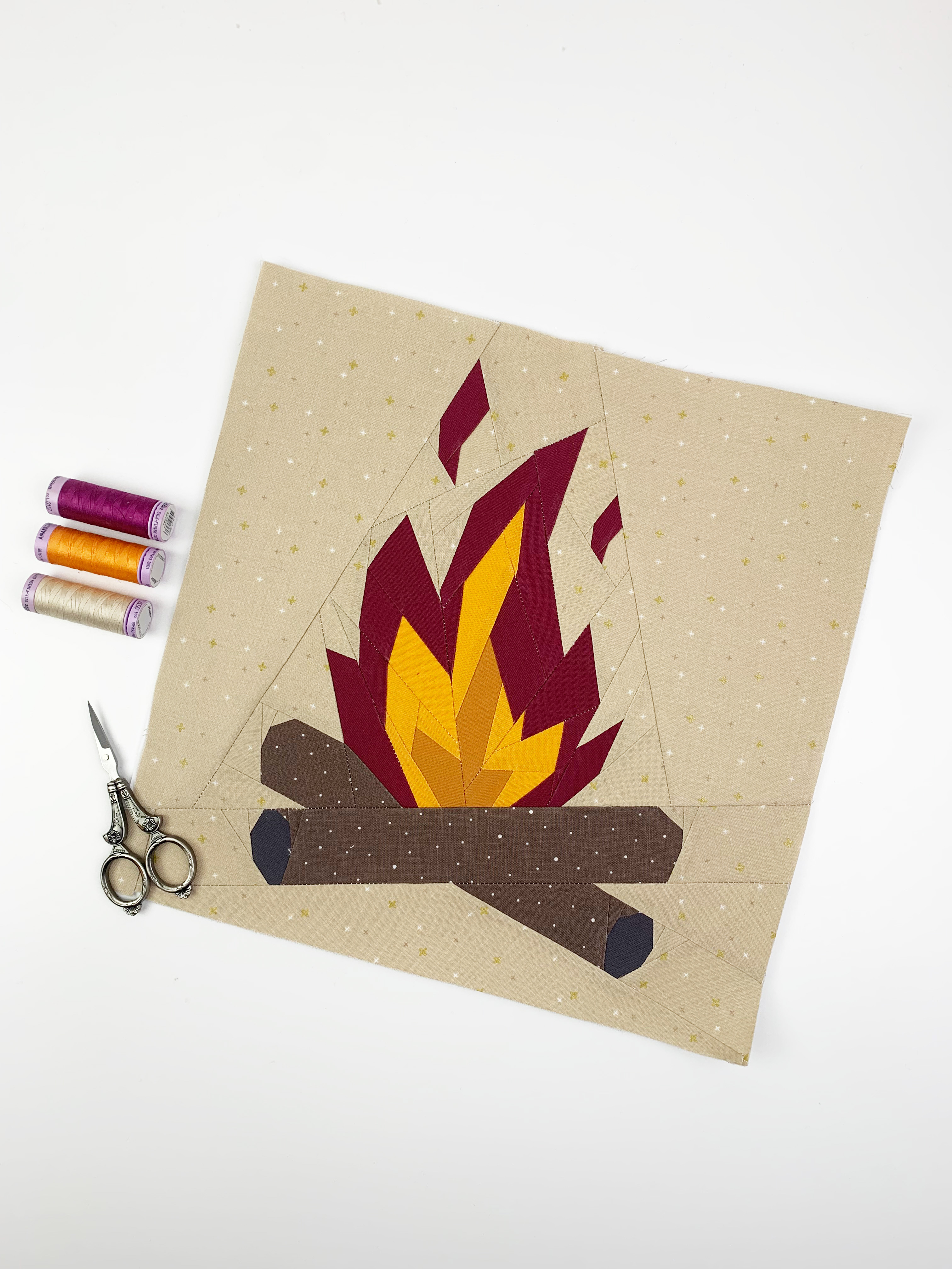 campfire quilt block pattern by Joe June and Mae 