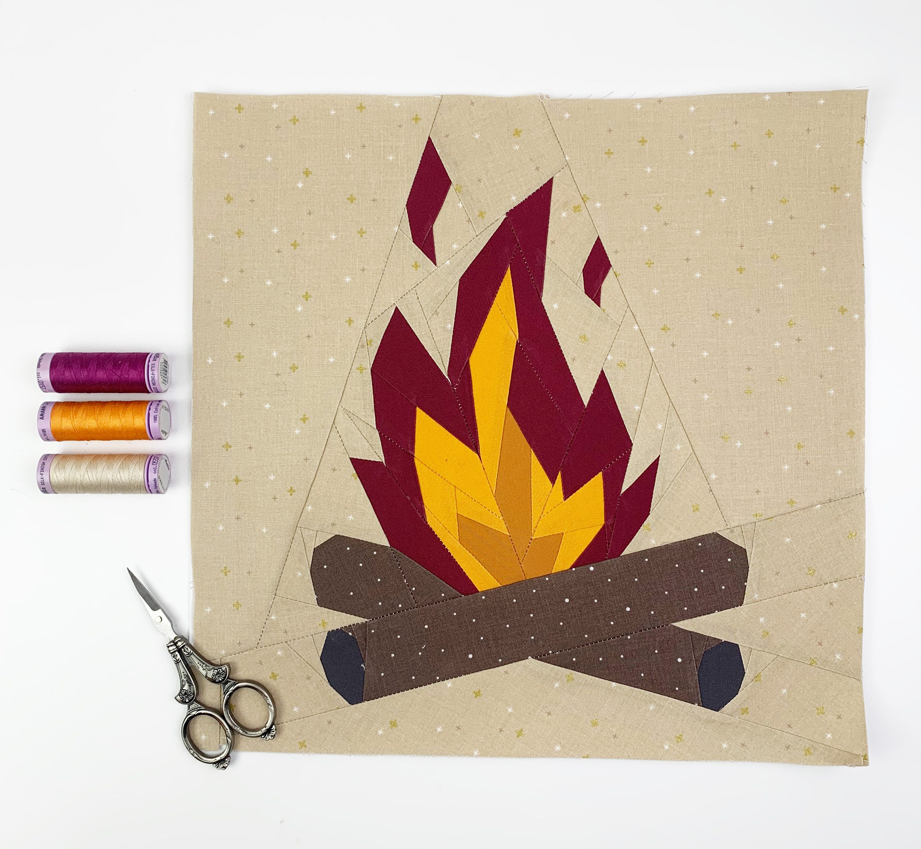 Campfire_quilt_block_pattern by Joe June and Mae