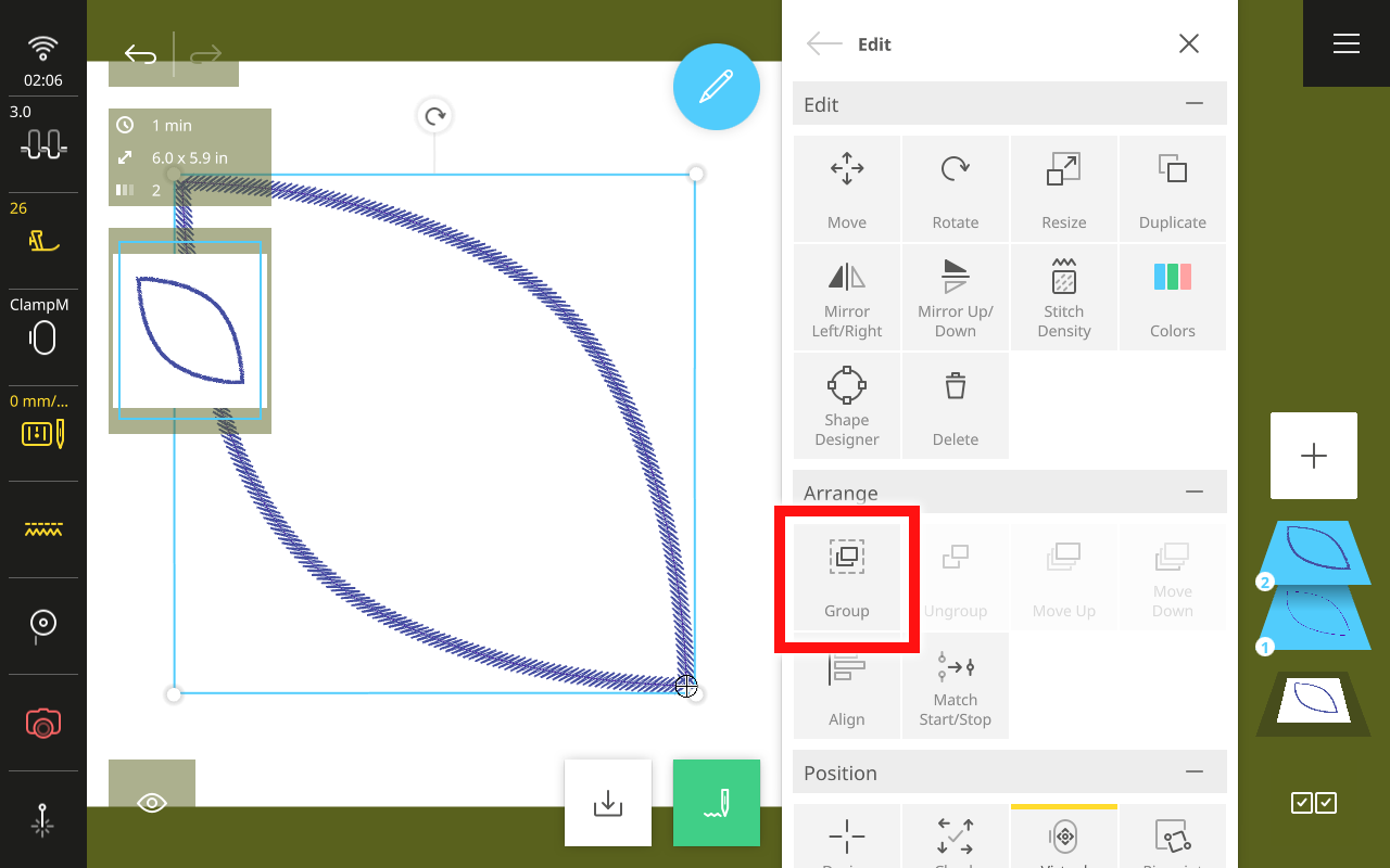 upgroup in the edit menu